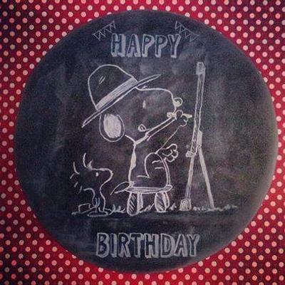 Snoopy chalkboard cake  - Cake by Sugar Addict by Alexandra Alifakioti