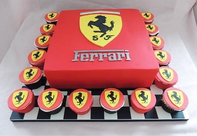 Ferrari cake & cupcakes - Cake by jameela