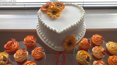 Gerbera and Roses Wedding - Cake by Mother and Me Creative Cakes
