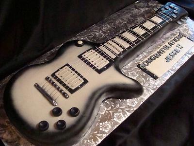 Black & White Electric Guitar - Cake by Faithc24