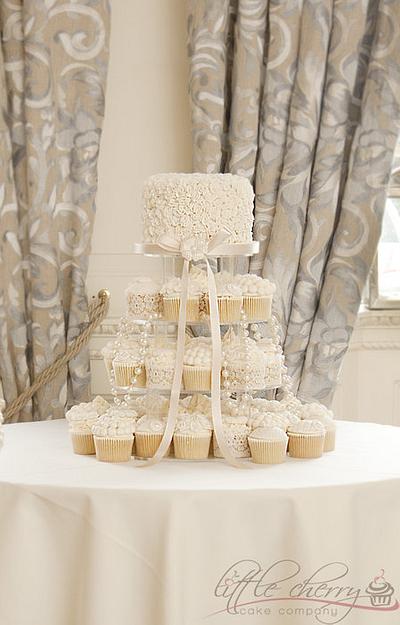 Ruffle Wedding Cupcake Tower - Cake by Little Cherry