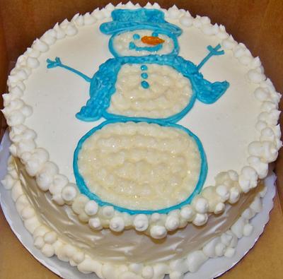 Buttercream snowman cake - Cake by Nancys Fancys Cakes & Catering (Nancy Goolsby)
