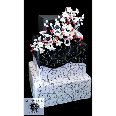 Modern Holiday Wedding - Cake by Shiny Ball Cakes & Creations (Rose)
