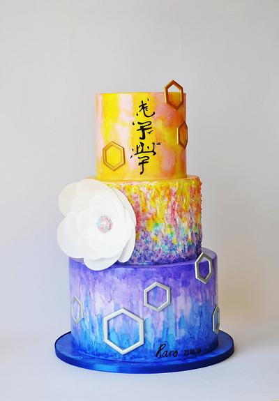 Painted cake - Cake by ArchiCAKEture