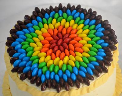 m & m swirling  cake  - Cake by Divya iyer