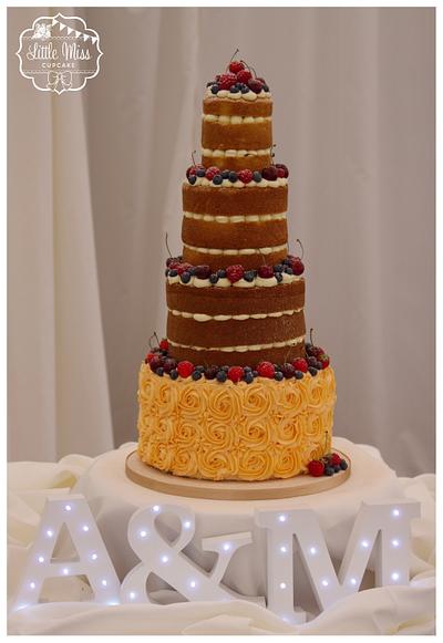 Semi-naked wedding cake - Cake by Little Miss Cupcake