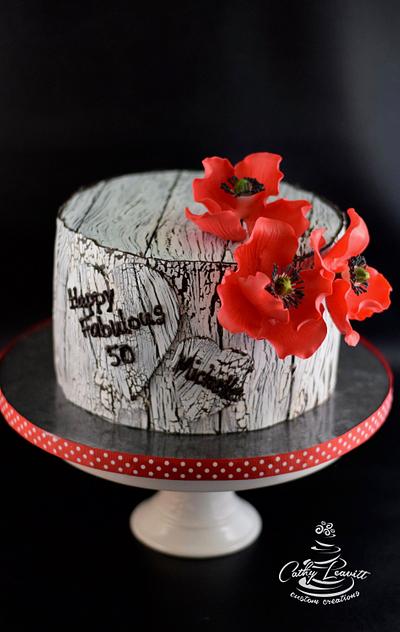 Red Poppy Cake - Cake by Cathy Leavitt