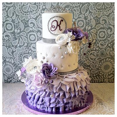 Purple Ombré Ruffle Cake - Cake by Stephanie