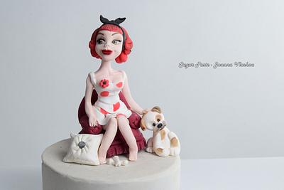 Lady and dog!! - Cake by Joanna Vlachou