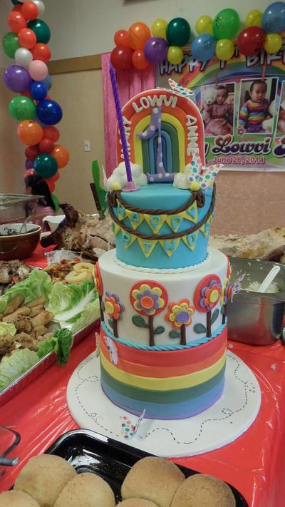 Rainbow Theme Cake - Cake by Bespoke Cakes