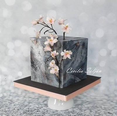 Torta cuadrada Cerezos - Cake by Cecilia Solján