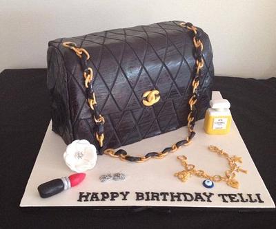 Designer handbag cake with accessories - Cake by Creative Cake Studio