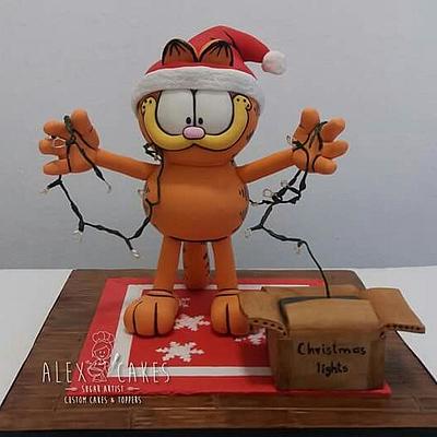 Garfield christmas fondant caketopper - Cake by Alex