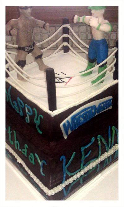 WWE Rock vs John Cena cake - Cake by Bee Dazzled Cakes