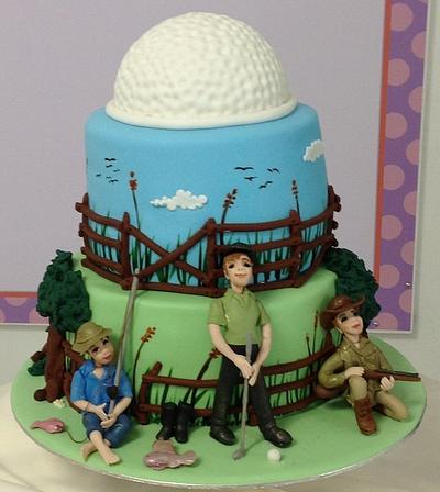 Golfer, fisherman and huntsman for a 40 year old male. - Cake by beasweet
