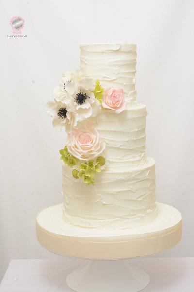 Rustic Buttercream Cake with Sugar Flowers  - Cake by Sugarpixy