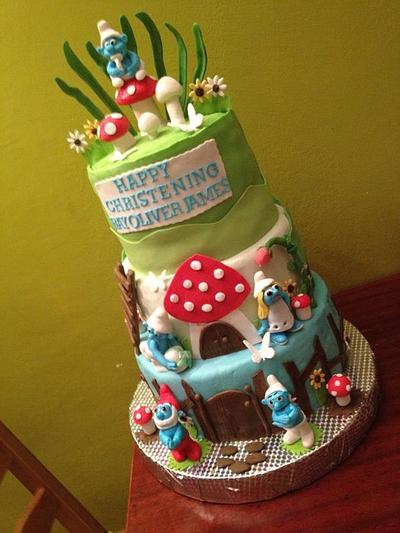smurf christening cake - Cake by MARGOT