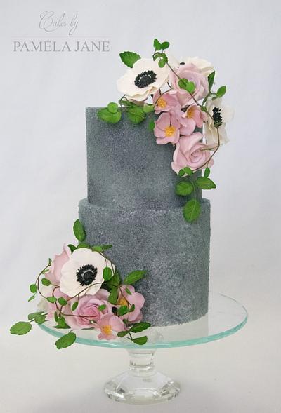 Gray Velvet 2 tier - Cake by Pamela Jane