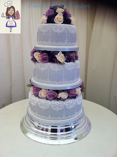 Elegant Lace Wedding Cake - Cake by Dawnscakecouture