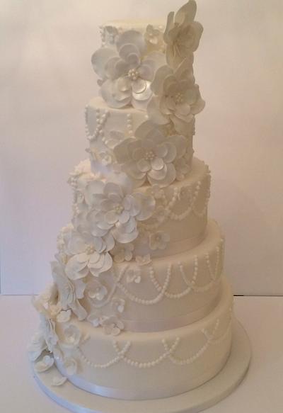 5 tier Wedding Cake - Cake by pandorascupcakes