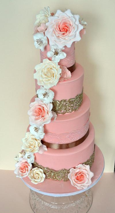 Pretty in Peach by Lady P's Cakery - Cake by Ladypscakery