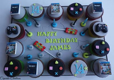 Playstation themed cupcake board - Cake by Cupcakecreations