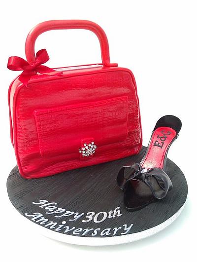 Handbag & Shoe Cake - Cake by The Crafty Kitchen - Sarah Garland