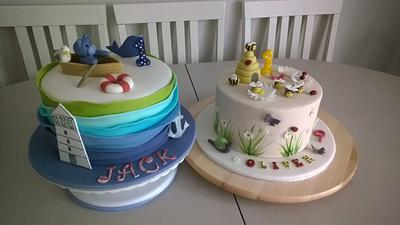 1st Birthday Cakes for Joint Party - Cake by Combe Cakes