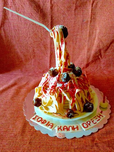Spaghetti and meatballs cake - Cake by Dora Th.