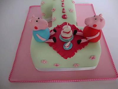 Peppa Pig birthday picnic. - Cake by Amy