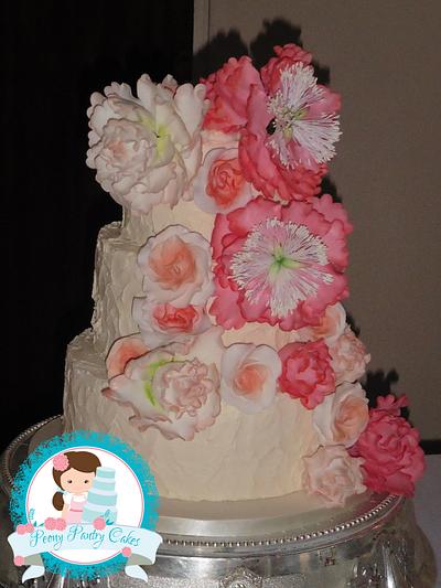 Peony wedding cake  - Cake by Rachel Taylor (Peony Pantry Cakes)