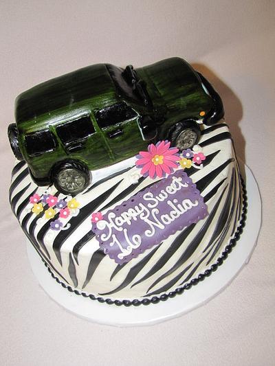 Sweet 16 Jeep Sahara and Zebra Print - Cake by Tiffany Palmer