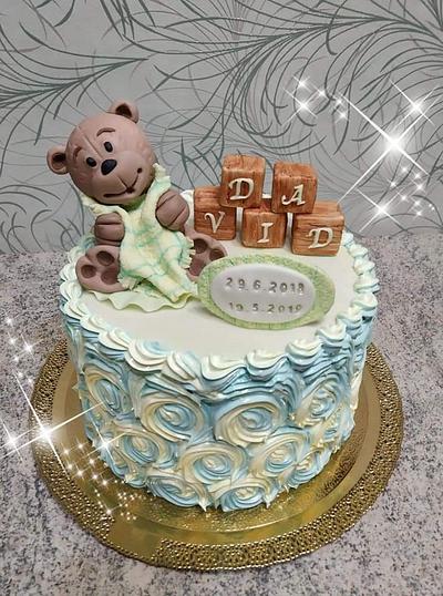 Krstinova torta s medvedikom - Cake by macka
