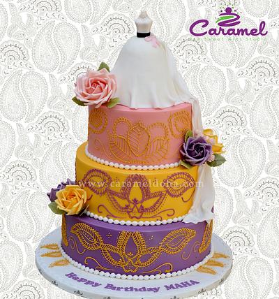 Henna Inspired Birthday Cake - Cake by Caramel Doha