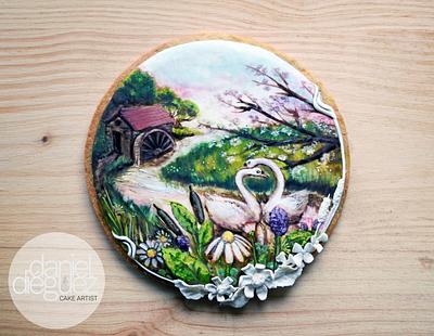 Spring blooms and the river flows. Cookie. - Cake by Daniel Diéguez