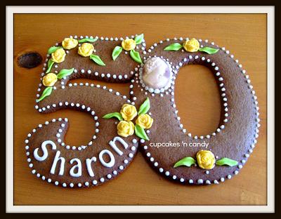 Sharon's 50th Biscuit/Cookie - Cake by Cupcakes 'n Candy