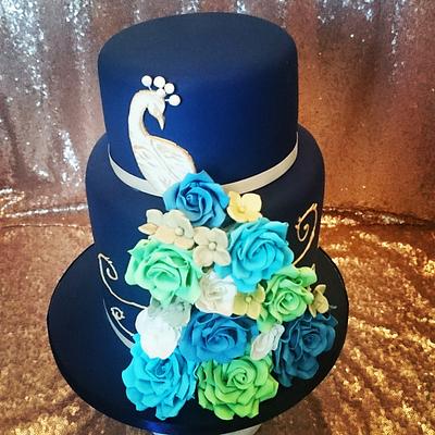 Peacock wedding cake - Cake by onceuponatimecakes