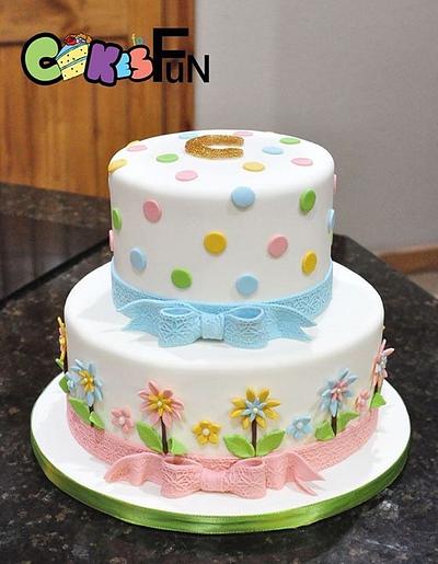 Flowers and dots - Cake by Cakes For Fun
