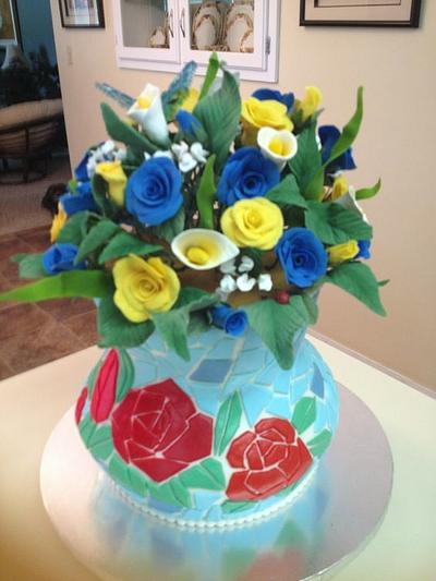 Vase Birthday Cake - Cake by Sweet Art Cakes