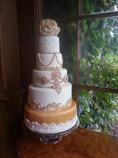 Pink Peony Wedding Cake - Cake by Suzanne Moloney