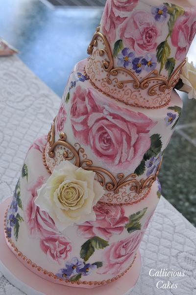 Spring Shabby Chic Engagement - Cake by Calli Creations
