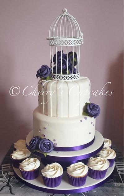 Ivory & Purple Vintage Birdcage - Cake by Cherry's Cupcakes