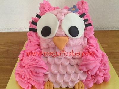 Owl girly smash cake - Cake by Magnificakes