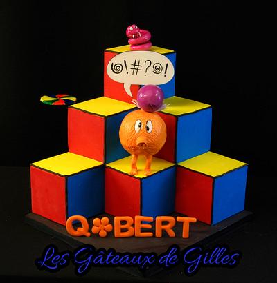 Q-Bert Cake for GameOn collaboration - Cake by Gilles Leblanc