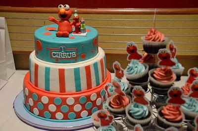 elmo themed 1st bday - Cake by MommyJan