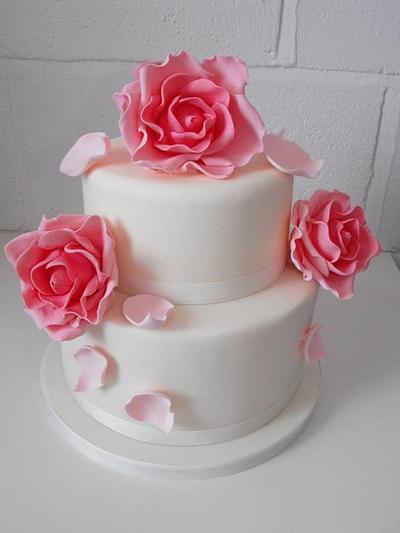 Vintage Rose Wedding Cake - Cake by Melissa's Cupcakes