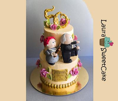 50 years of marriage Anniversary Cake - Cake by Laura Dachman