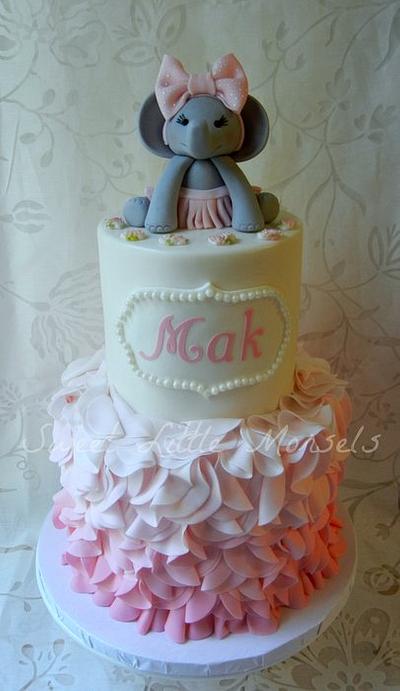 Pink Ruffles Baby Shower Cake - Cake by Stephanie