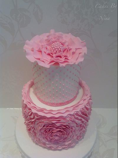 Pink ruffle cake - Cake by Nina 