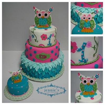 Ella's Owls - Cake by Jennie's Cake Creations